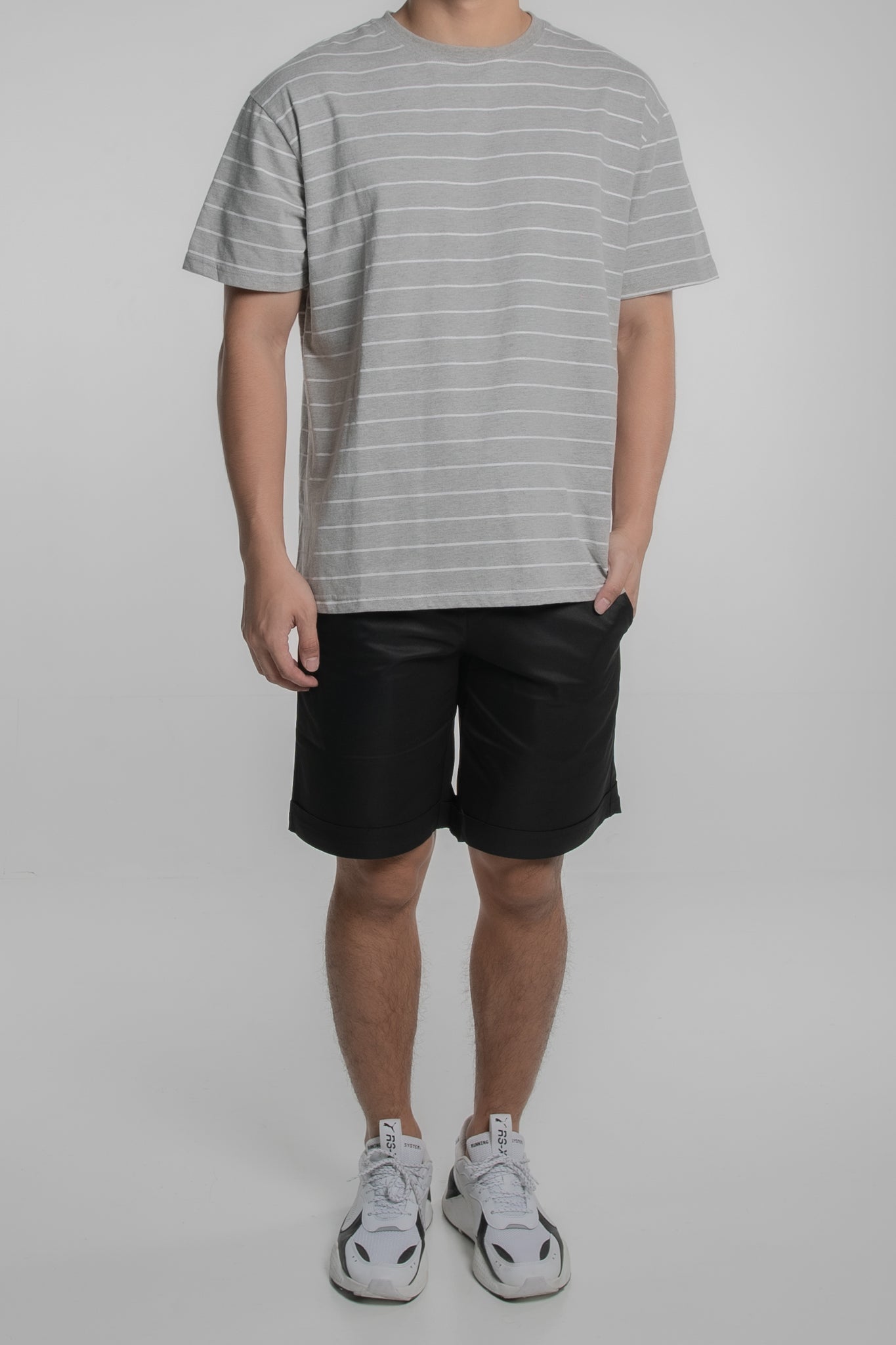 3P Horizontal Striped T-Shirt (Grey)