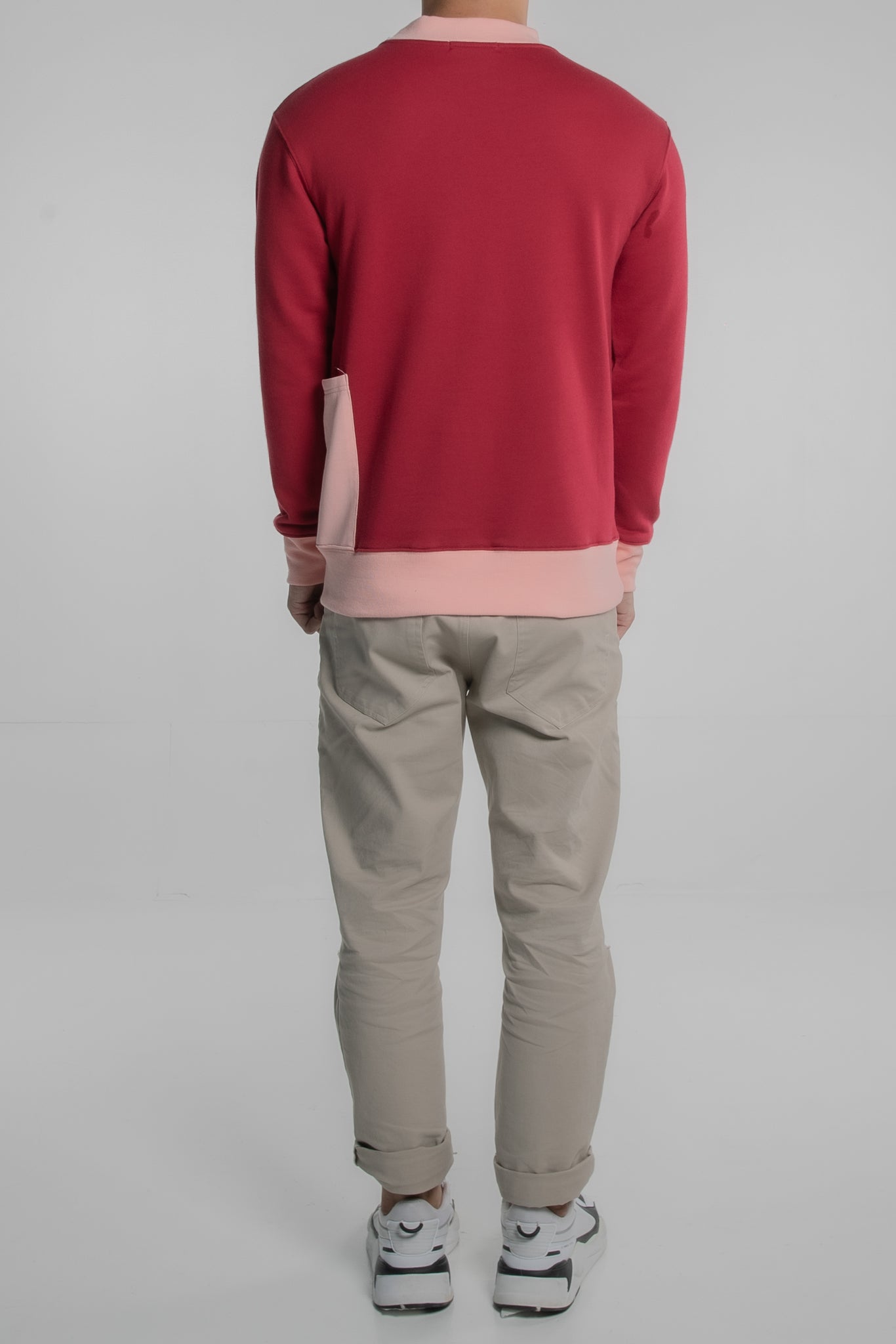 Contrast Collar Pullover (Red)