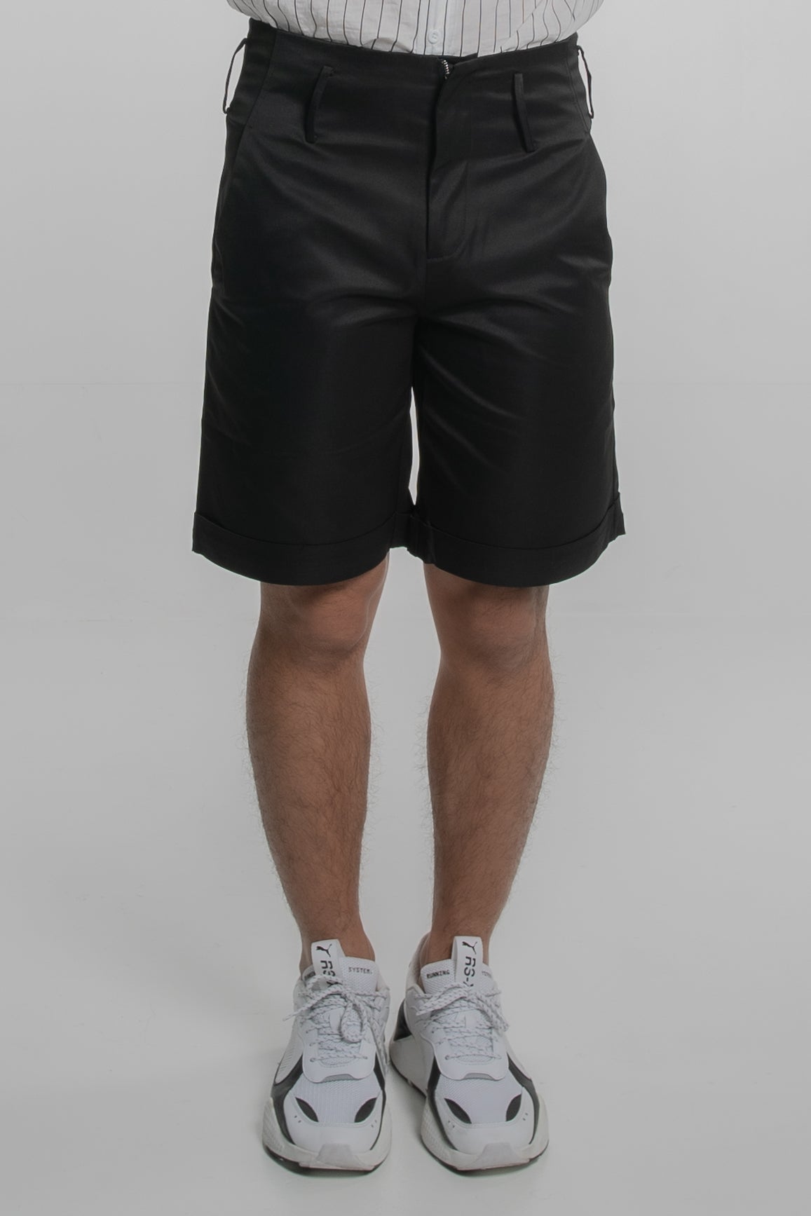 High Waist Cropped Shorts (Black)